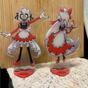 Bundle lot set Hazbin Hotel Charlie Vaggi maid cafe anime acrylic figure standee